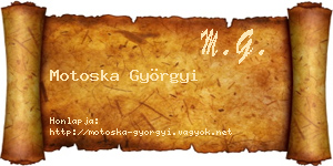 Motoska Györgyi névjegykártya
